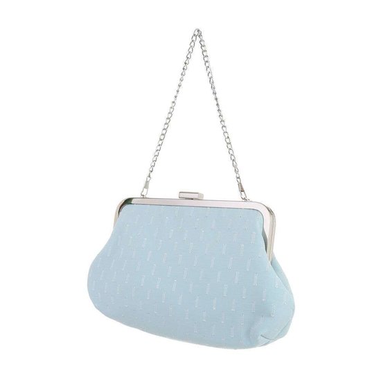 Kleine lichte blauwe stoffen schoudertas.SOLD OUT