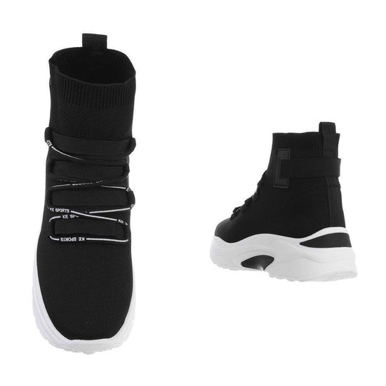 Trendy hoge zwarte sock sneaker Zazie.