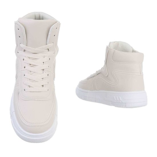 Hoge beige sneaker Carola.