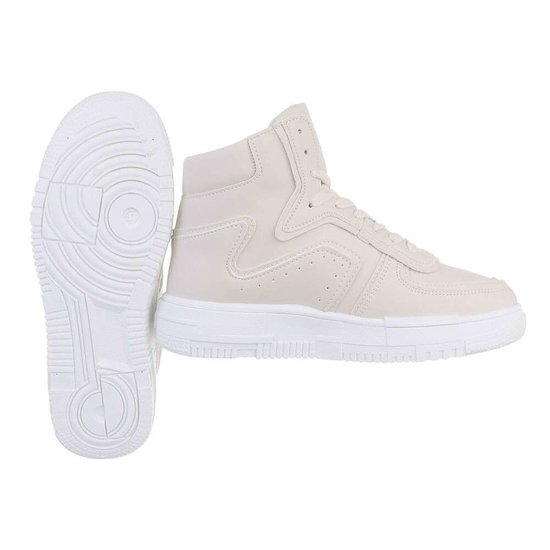 Hoge beige sneaker Carola.