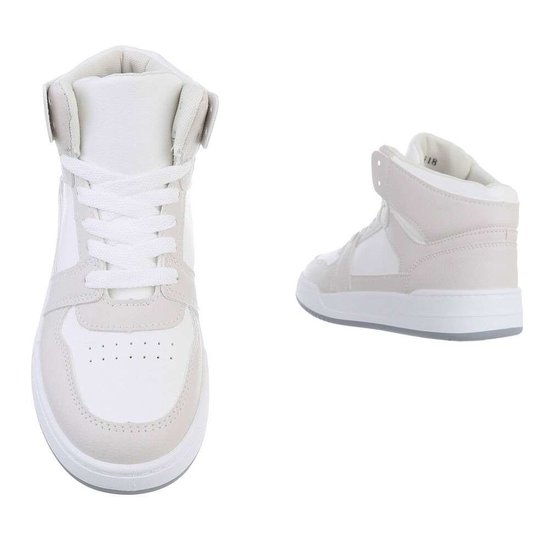 Trendy hoge wit-beige sneaker Zowy.