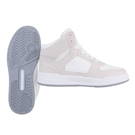 Trendy hoge wit-beige sneaker Zowy.