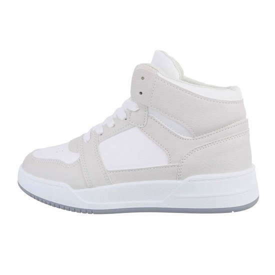 Trendy hoge wit-beige sneaker Zowy.