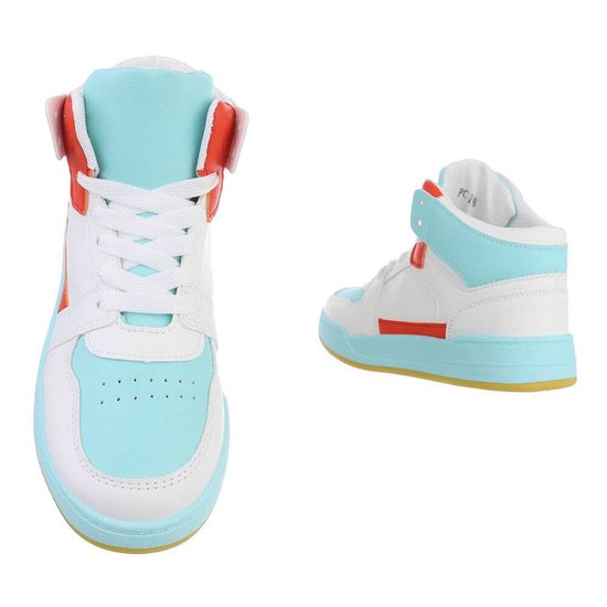 Trendy hoge blauw-rode sneaker Zowy.