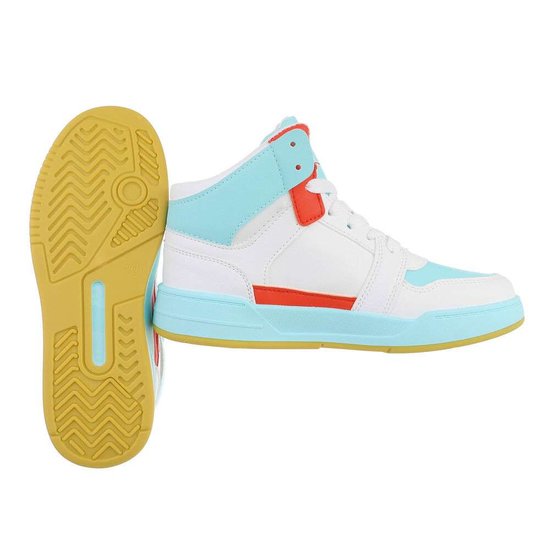 Trendy hoge blauw-rode sneaker Zowy.
