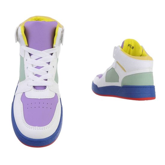 Trendy hoge groen mixed colours sneaker Zowy.
