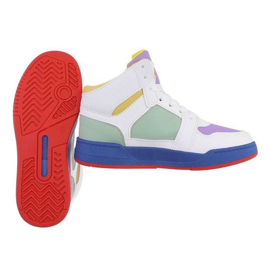 Trendy hoge groen mixed colours sneaker Zowy.
