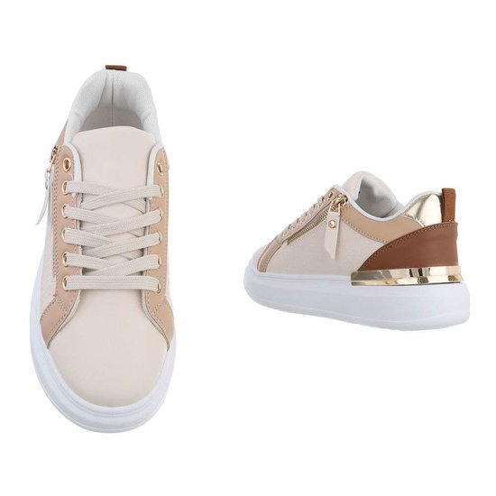 Classy beige-kaki lage sneaker Blanka.