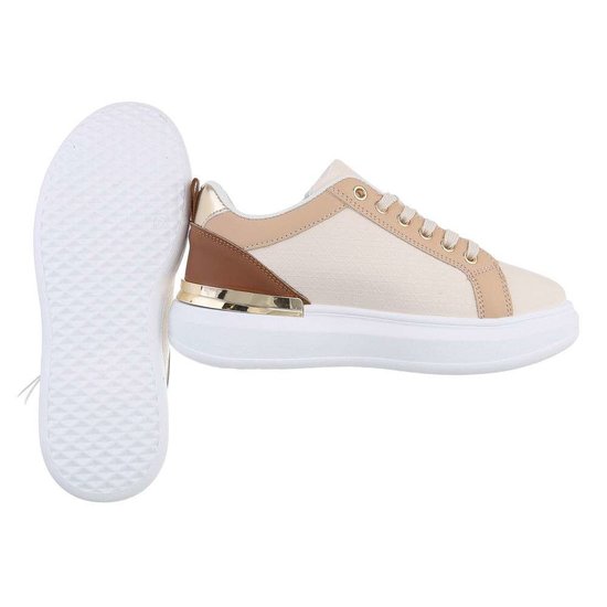 Classy beige-kaki lage sneaker Blanka.