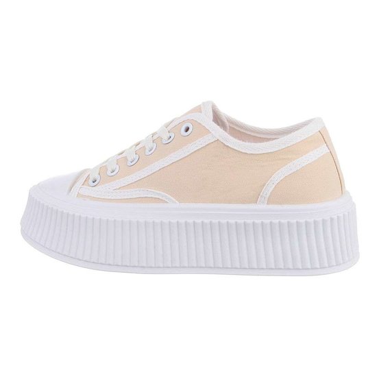 Beige casual textiel sneaker Marvy