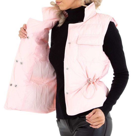 Rose korte gewatteerde bodywarmer.