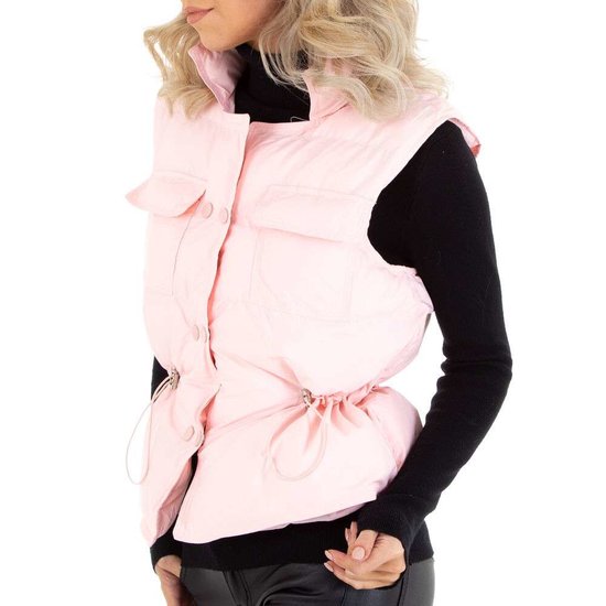 Rose korte gewatteerde bodywarmer.