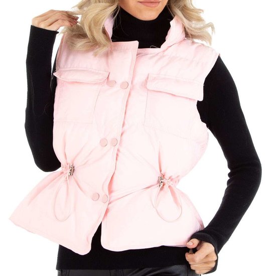 Rose korte gewatteerde bodywarmer.