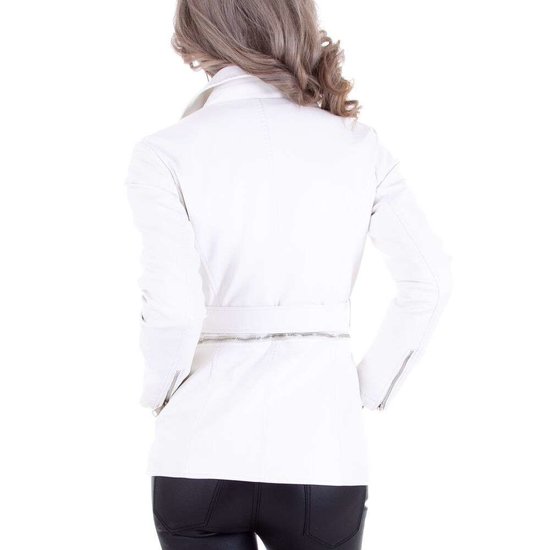 Witte leatherlook jacket 2 in one.