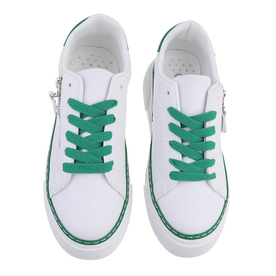  Wit-groene lage sneaker Panna.