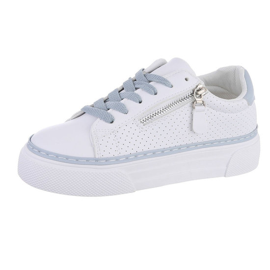 Wit-blauwe lage sneaker Panna.