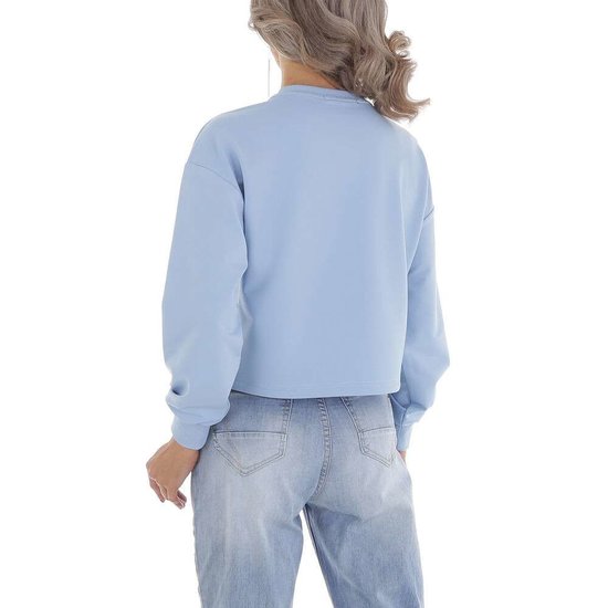 Trendy blauwe sweatshirt.