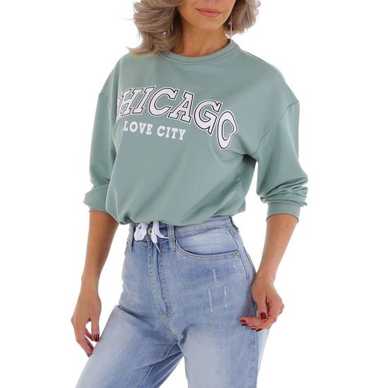 Trendy groene sweatshirt.