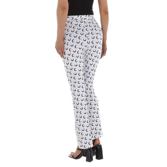 Witte stretch broek met print.