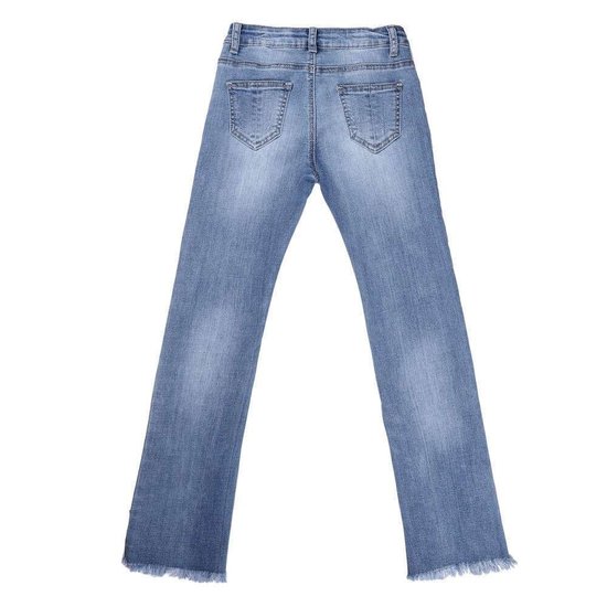 Trendy blauwe meisjes bootcut jeans.