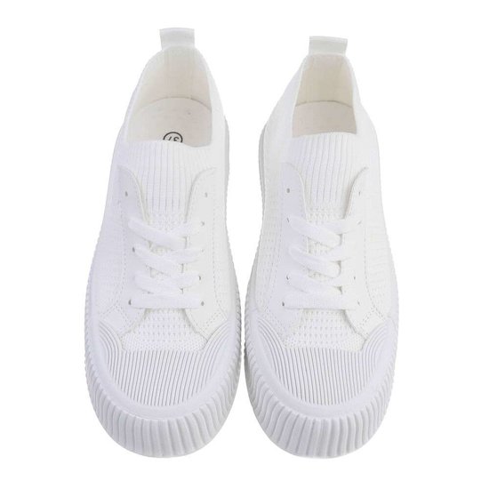 Lage witte textiel sneaker Phea.