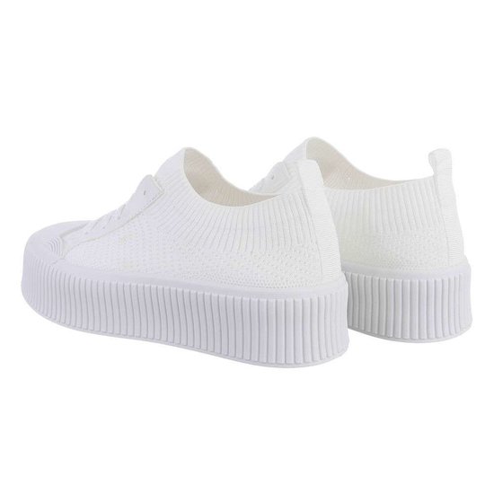 Lage witte textiel sneaker Phea.