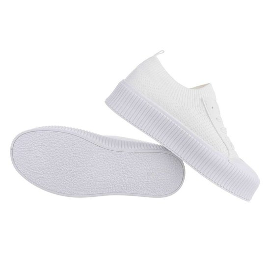 Lage witte textiel sneaker Phea.