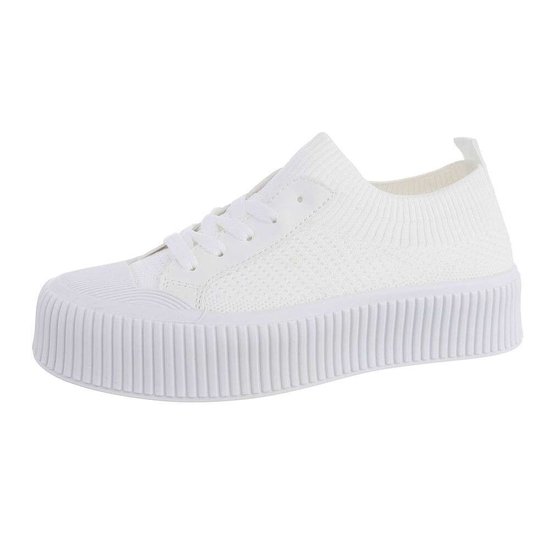 Lage witte textiel sneaker Phea.