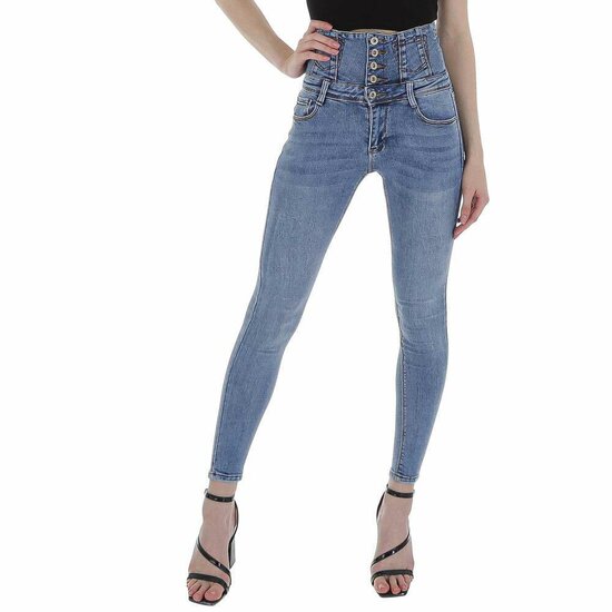 Jeans met extra hoge taille.