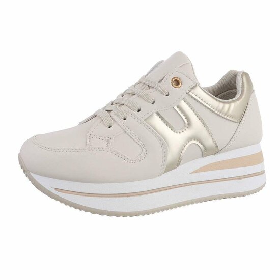 Fashion beige lage sneaker Indy.
