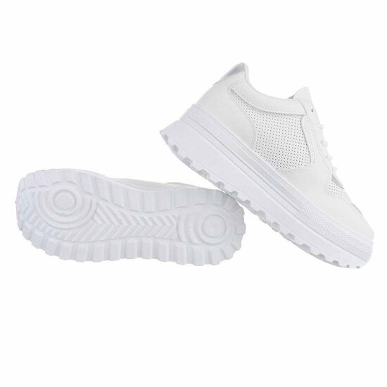 Wit-zilveren lage sneaker Annelies.