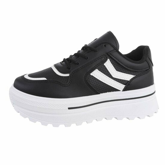 Zwart-witte lage sneaker Annelies.