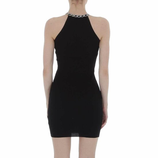 Zwarte mini bodycon jurk in fijne maille.