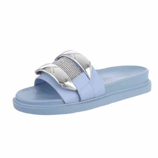 Blauwe mule Orlinda.
