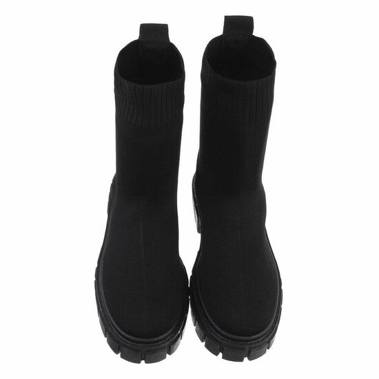 Zwarte korte sock boot Alida