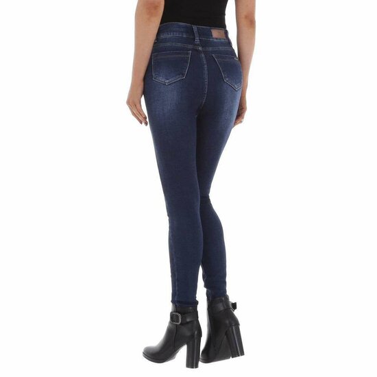 Skinny blue jeans met hoge taille.