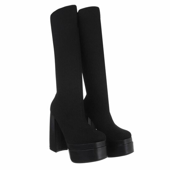 Zwarte hoge sock laars Arabella.