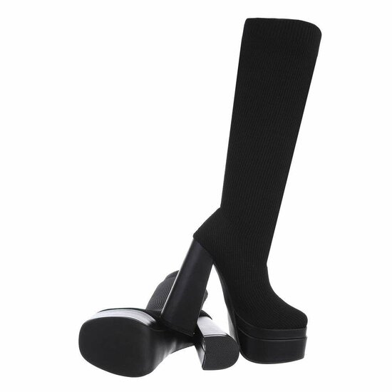 Zwarte hoge sock laars Arabella.