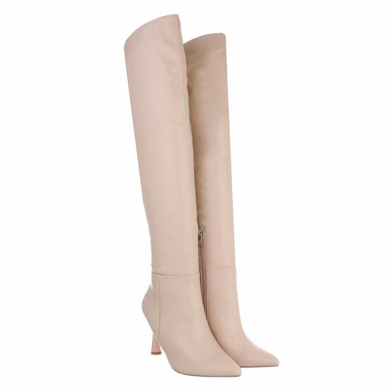 Beige overknee laars Annalise.