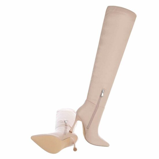 Beige overknee laars Annalise.