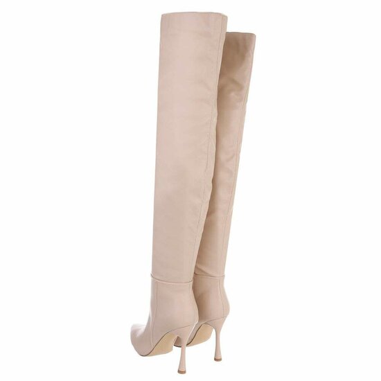 Beige overknee laars Annalise.