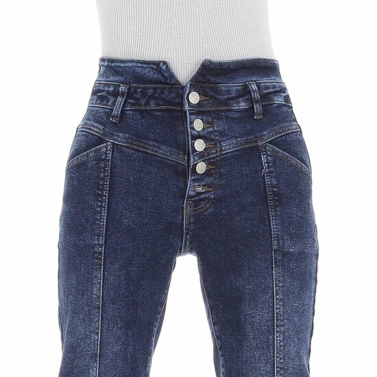 Blauwe pencil jeans broek.