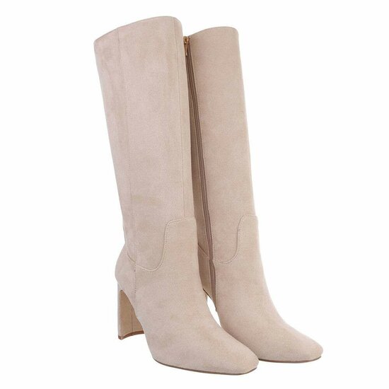 Beige hoge daimen laars Amena.