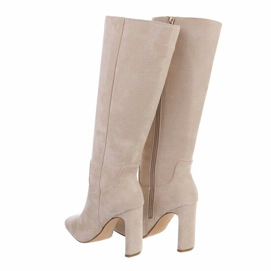 Beige hoge daimen laars Amena.