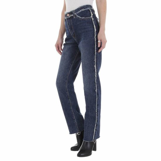 Hoge taille blue ruffeld jeans.