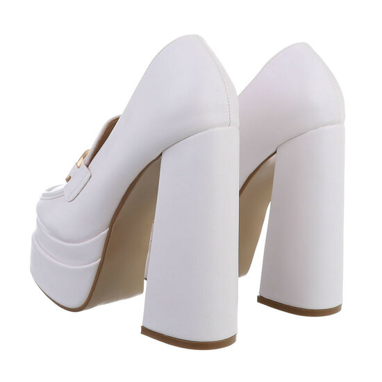 Witte extra hoge plateau pump Avia.