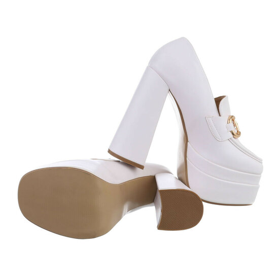 Witte extra hoge plateau pump Avia.