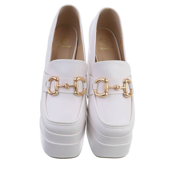 Witte extra hoge plateau pump Avia.