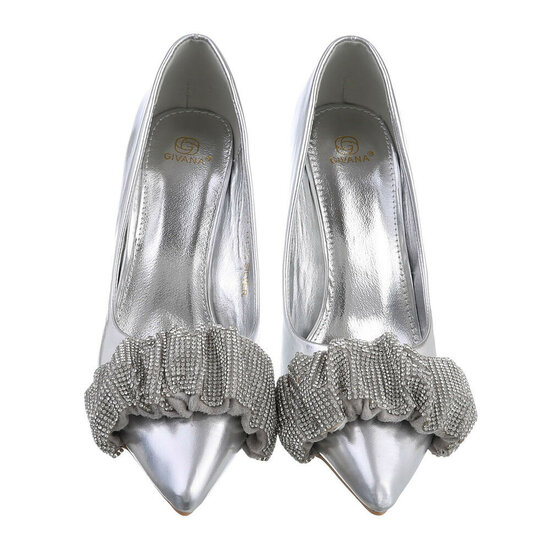 Zilveren high heel pump Azia.