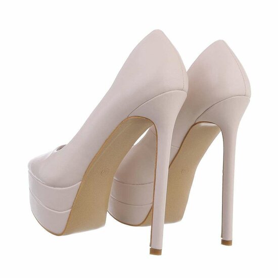 Beige high heel pump Antonette.